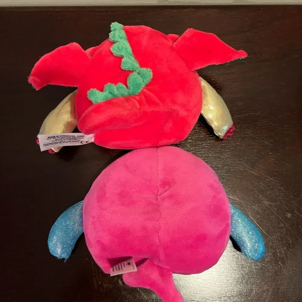 MushMeez Narwhal Medium Plush Style: Narwhal and dragon bundle